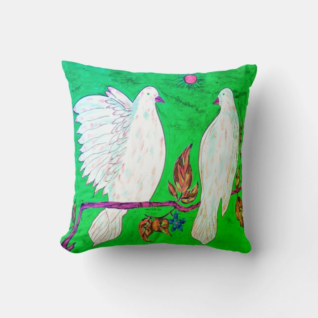 Dove Love Throw Pillow (Front)