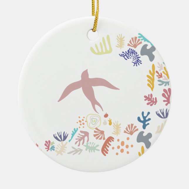 Dove Matisse Art Elements Ceramic Tree Decoration (Front)