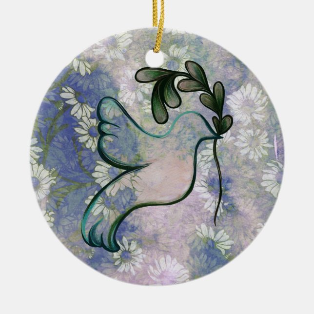 Dove of Hope and Peace                             Ceramic Tree Decoration (Front)