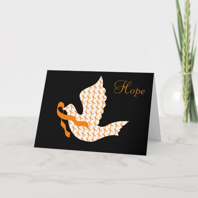 Dove of Hope Orange Ribbon - Leukaemia Holiday Card (Front)