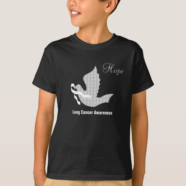 Dove of Hope White Ribbon - Lung Cancer T-Shirt (Front)