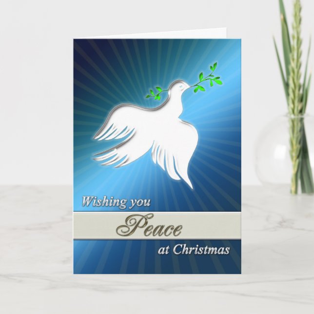 Dove of peace at Christmas Holiday Card (Front)