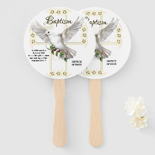 Dove of Peace Baptism Hand Fan