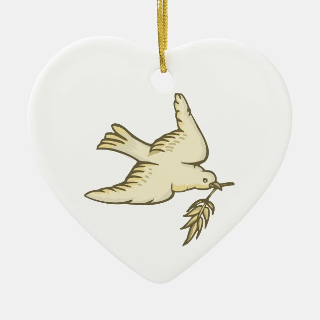 Dove of Peace Ceramic Tree Decoration (Front)