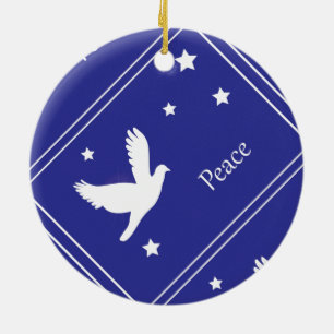 dove of peace ceramic tree decoration