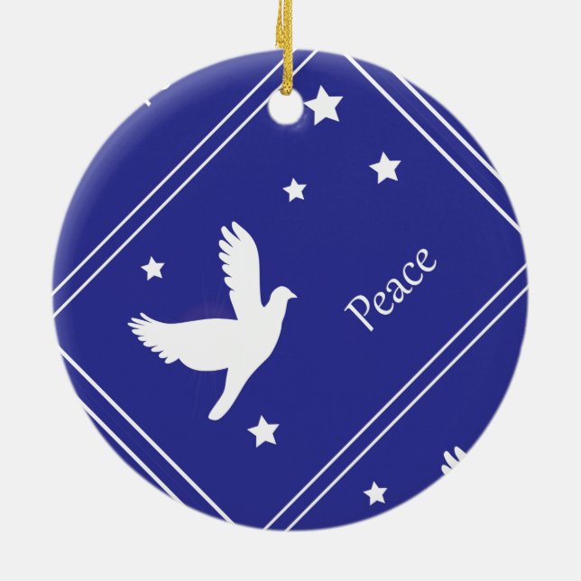 dove of peace ceramic tree decoration (Back)