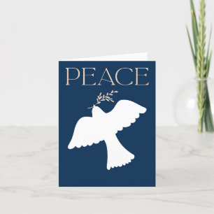 Dove of Peace Christmas Design Blue Holiday Card