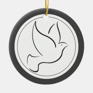 Dove of Peace Christmas Photo Ceramic Tree Decoration