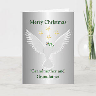 Dove Of Peace Design Grandparents Christmas Holiday Card