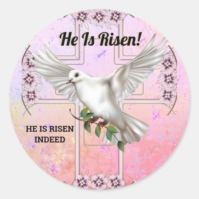 Dove of Peace Easter Classic Round Sticker (Front)