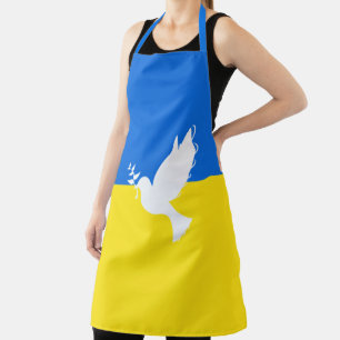 Dove of Peace - Flag of Ukraine - Freedom - Peace  Apron