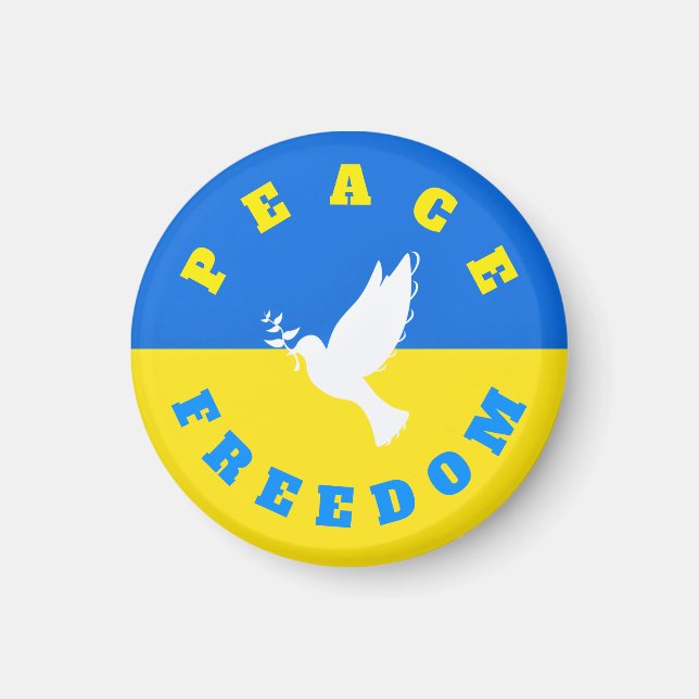Dove of Peace - Flag of Ukraine - Freedom - Peace  Magnet (Front)