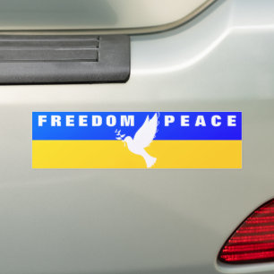 Dove of Peace - Flag of Ukraine - Peace - Freedom Bumper Sticker