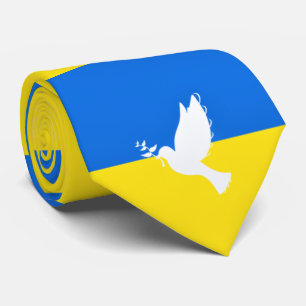 Dove of Peace - Flag of Ukraine - Peace Neck Tie