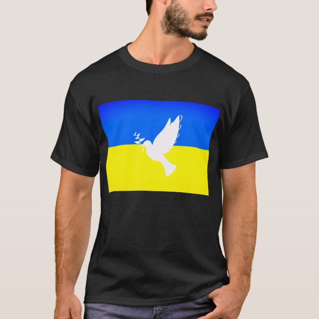 Dove of Peace Flag of Ukraine T-Shirt Freedom (Front)