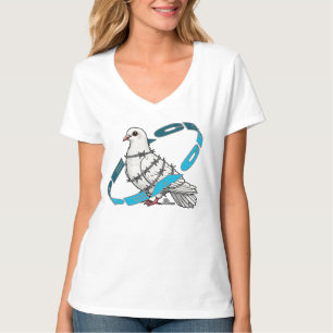 Dove of peace in Barbed Wire Embrace T-Shirt