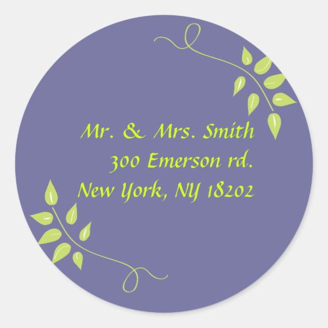 Dove of Peace Leaf  Wedding Reply Sticker Seal (Front)