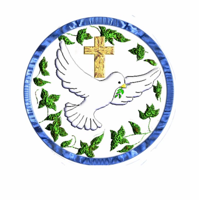 Dove of peace merchandise photo sculpture key ring (Front)