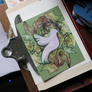 Dove of Peace on Earth and Hope for Worlds Peace   Holiday Postcard