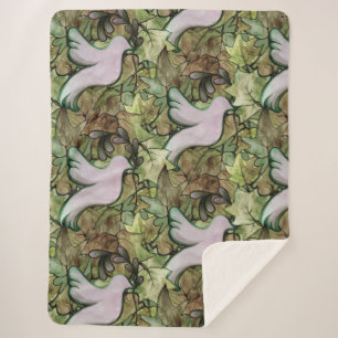 Dove of Peace on Earth and Hope for Worlds Peace Sherpa Blanket
