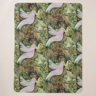 Dove of Peace on Earth and Hope for Worlds Peace Sherpa Blanket