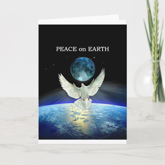 Dove of Peace over Planet Earth Holiday Card (Front)