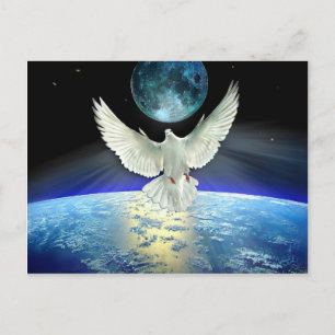 Dove of Peace over Planet Earth Postcard