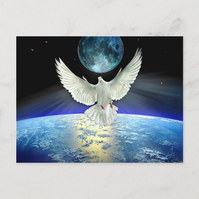 Dove of Peace over Planet Earth Postcard (Front)