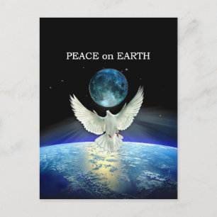 Dove of Peace over Planet Earth Postcard
