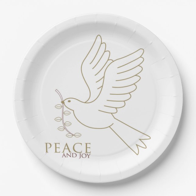 Dove of peace paper plate (Front)