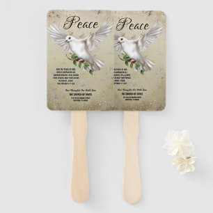 Dove of Peace Personalised Scripture Verse Church Hand Fan