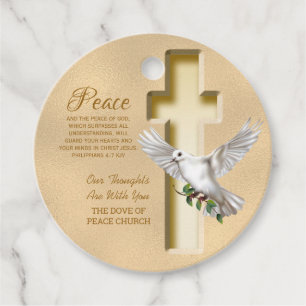 Dove of Peace Personalised Scripture Verse Favour Tags
