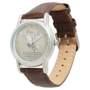 Dove of Peace Personalised Scripture Verse Watch