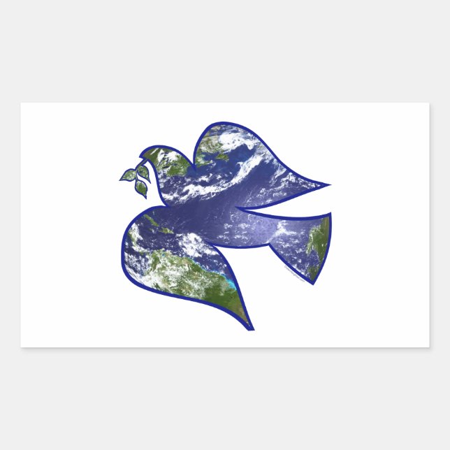Dove of Peace Rectangular Sticker (Front)
