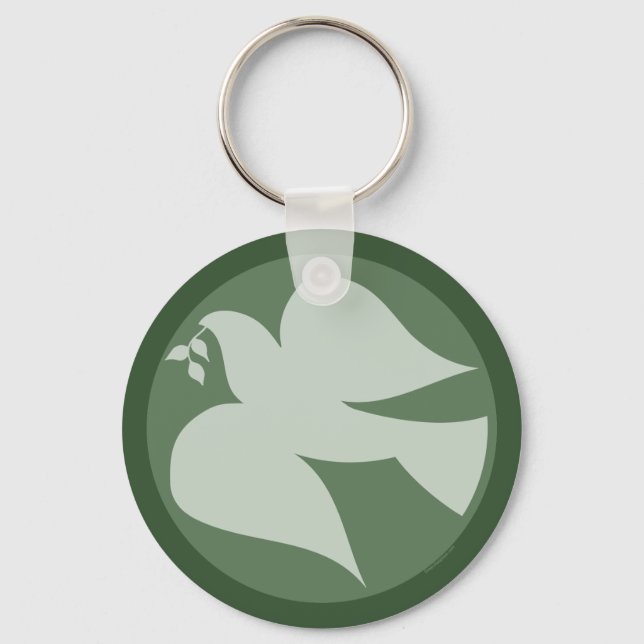 Dove of Peace Sign Key Ring (Front)
