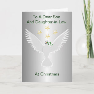 Dove Of Peace Son And Daughter-In-Law Christmas Holiday Card