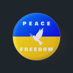 Dove of Peace Support Ukraine Buttons - Freedom<br><div class="desc">Support Ukraine Buttons - Dove of Peace - Freedom - Solidarity - Ukrainian Flag - Strong Together - Peace - Freedom Victory ! Let's make the world a better place - everybody together ! A better world begins - depends - needs YOU too ! You can transfer to 1000 Zazzle...</div>