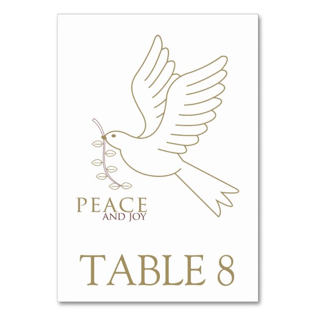 Dove of peace table number (Front)