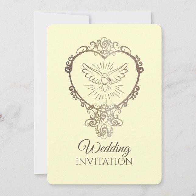 Dove Of Peace - Wedding Invitation (Front)