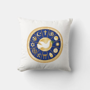 Dove of Peace, World of Faith Mandala Pillow