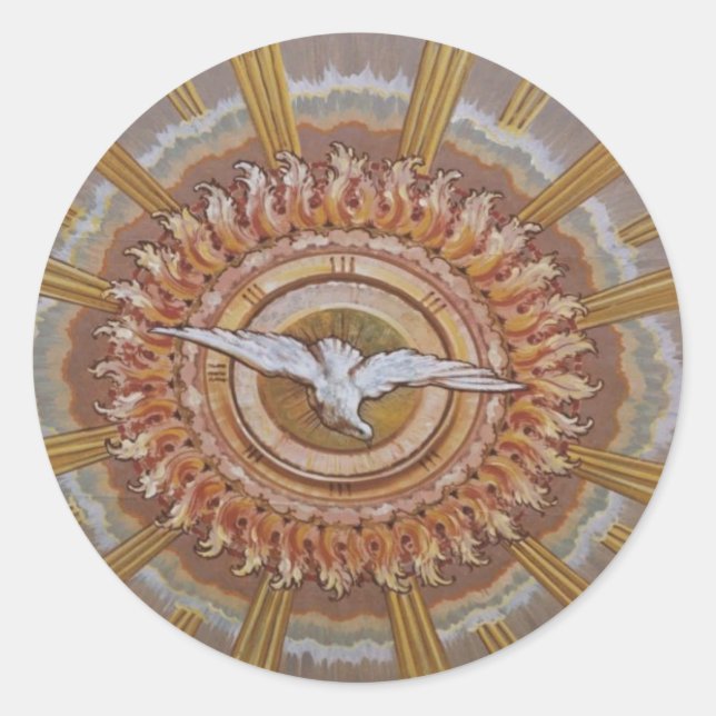 Dove of the Holy Spirit Classic Round Sticker (Front)
