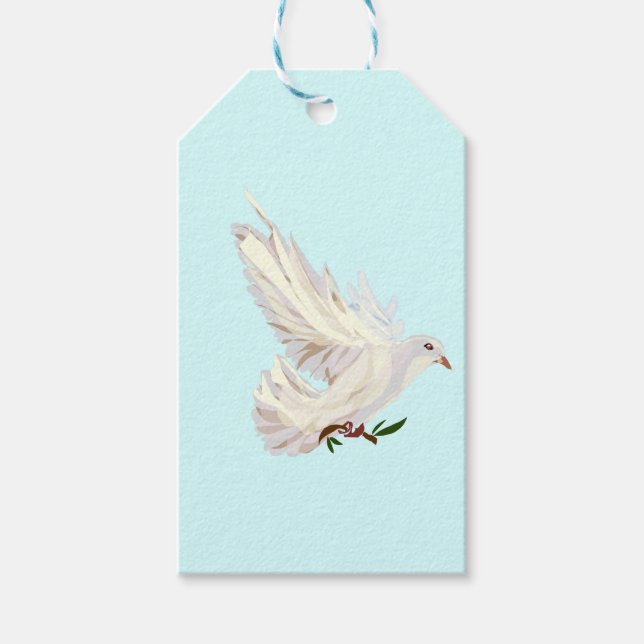 Dove & Olive Branch Sticker  Gift Tags (Front)