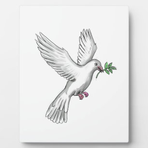Dove Olive Leaf Tattoo Plaque