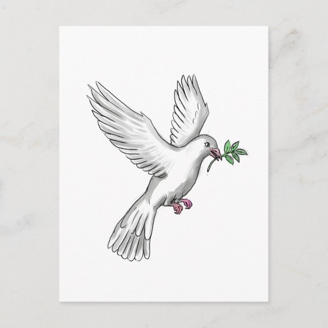 Dove Olive Leaf Tattoo Postcard (Front)