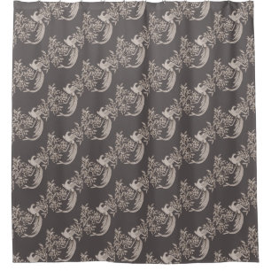Dove On Flowered Branch Animal Art Pattern Shower Curtain