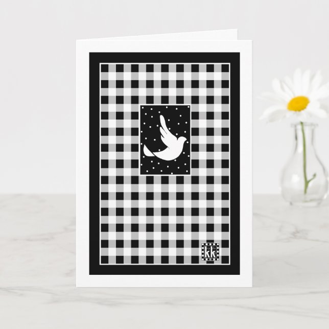 Dove On Snowy Sky greeting card (Small Plant)