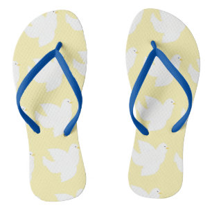 dove painting art flip flops