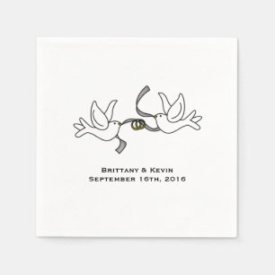 Dove Pair Personalised Disposable Paper  Napkins