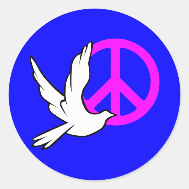 dove peace classic round sticker (Front)