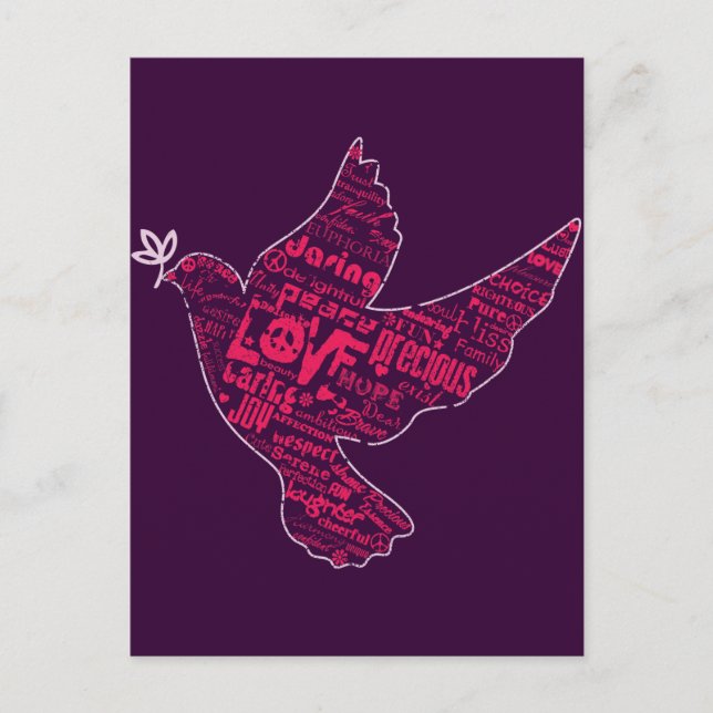 Dove Peace Collage Postcard (Front)